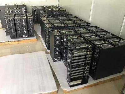 A modern mining farm bustling with activity