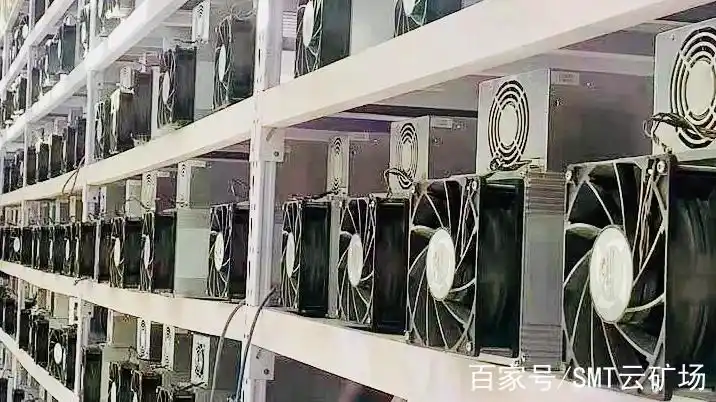 A close-up of a mining rig, showcasing its powerful GPUs and cooling system.