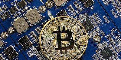Close-up of Bitcoin ASIC miner harvesting cryptocurrency efficiently