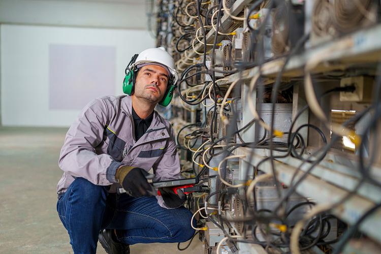 A detailed view of a Bitcoin mining setup highlighting the importance of reliable hardware maintenance